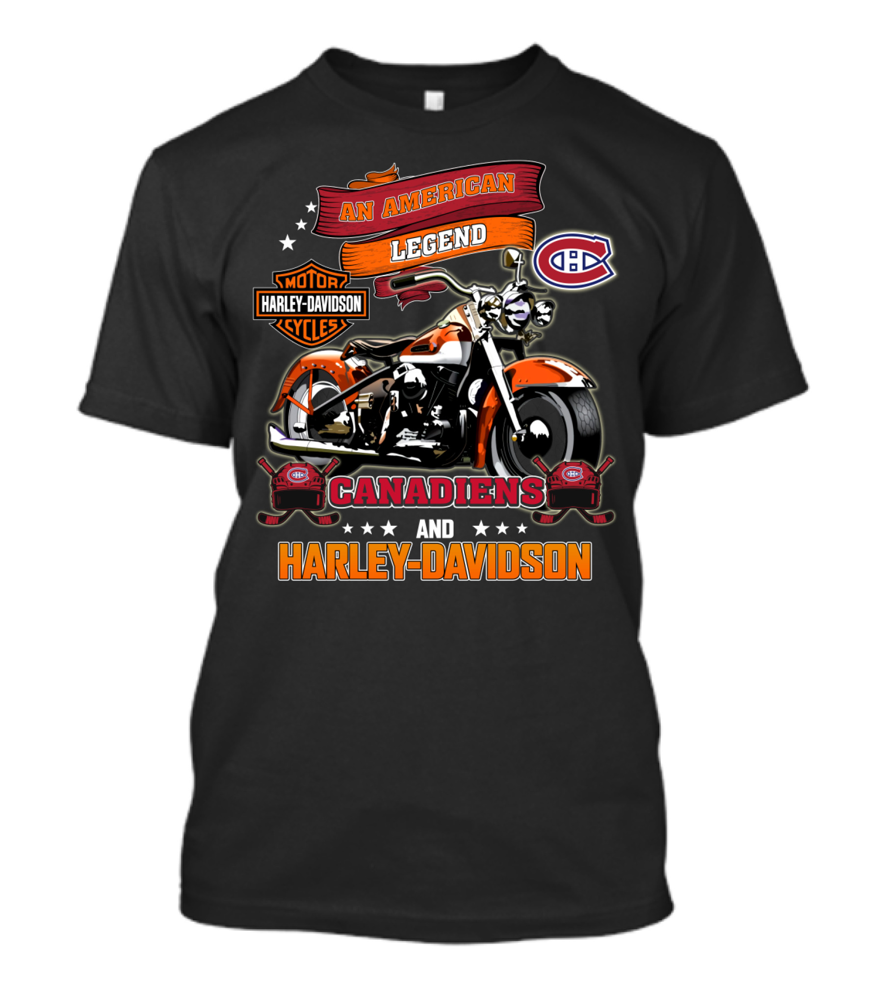 An American Legend Canadiens And Harley Davidson Nhl Montreal Canadiens Harley Davidson Cycles T-Shirt
