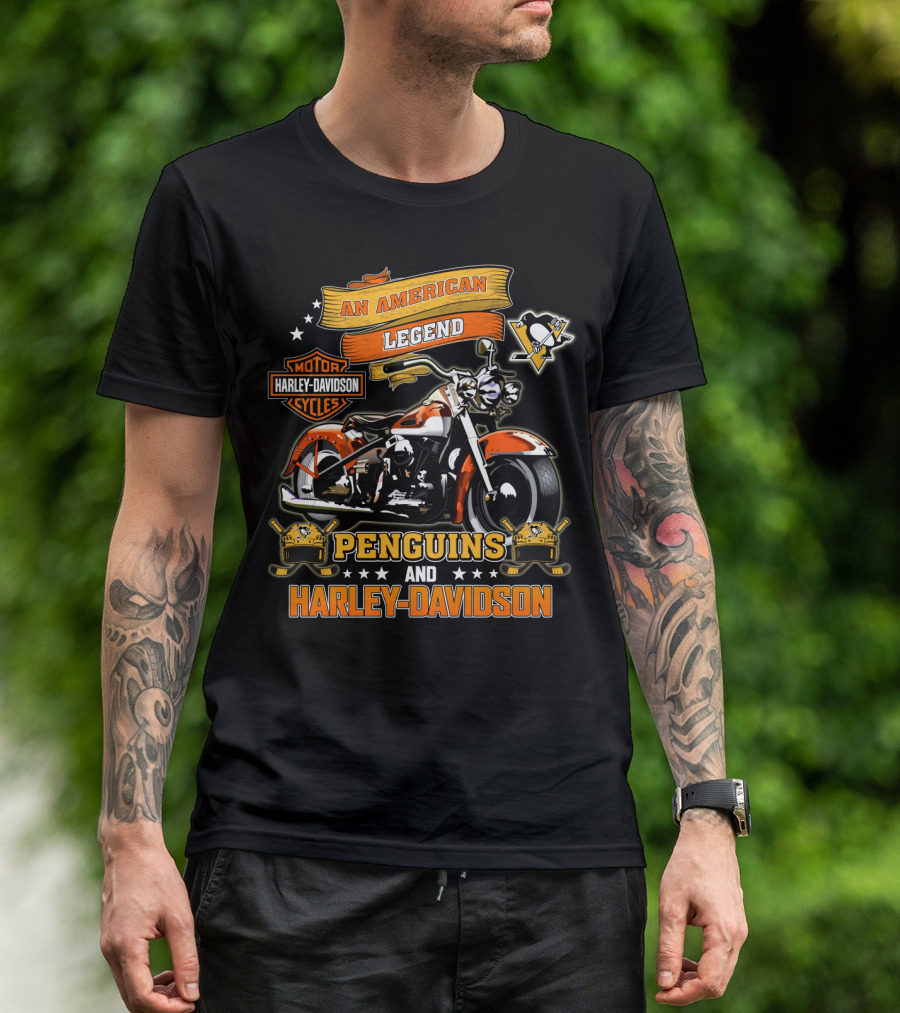 Pittsburgh Penguins An American Legend Harley Davidson Nhl T-Shirt