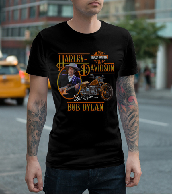 Harley Davidson Bob Dylan Motorcycles Music Legend T-Shirt