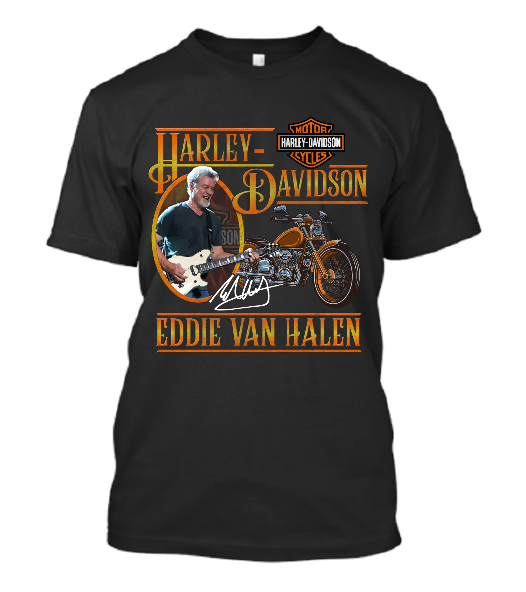 Harley Davidson Eddie Van Halen Motor Cycles Iconic Collaboration T-Shirt