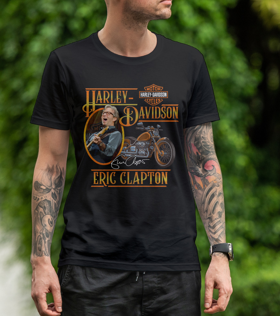 Harley Davidson Eric Clapton Motor Cycles Signature T-Shirt