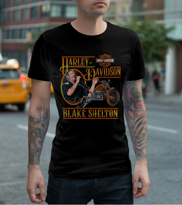 Harley Davidson Blake Shelton Motorcycle Music Collaboration T-Shirt