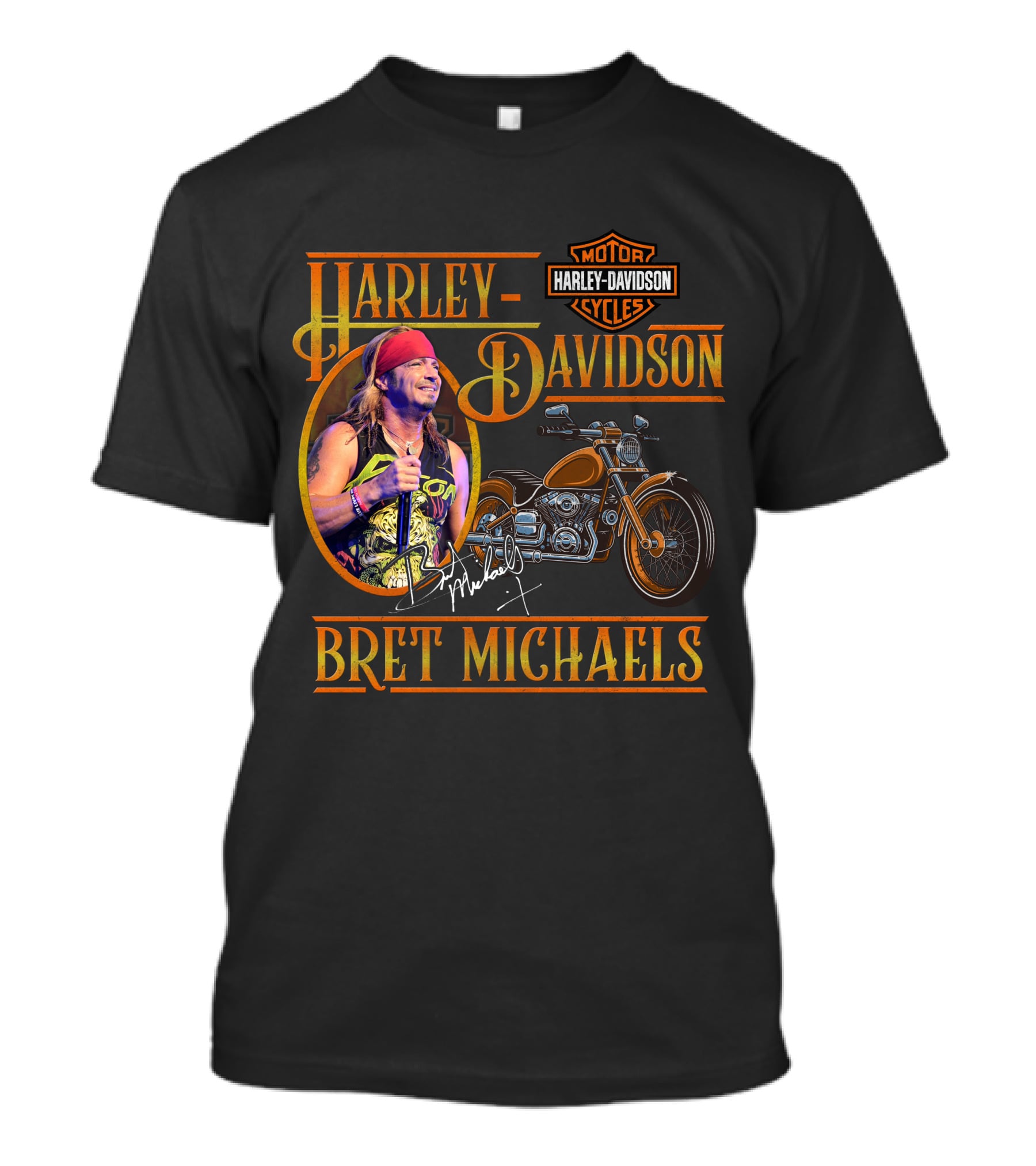 Harley Davidson Motor Cycles Bret Michaels T-Shirt