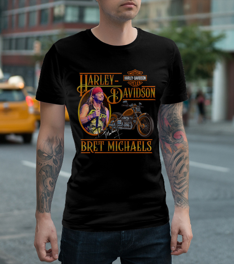 Harley Davidson Motor Cycles Bret Michaels T-Shirt