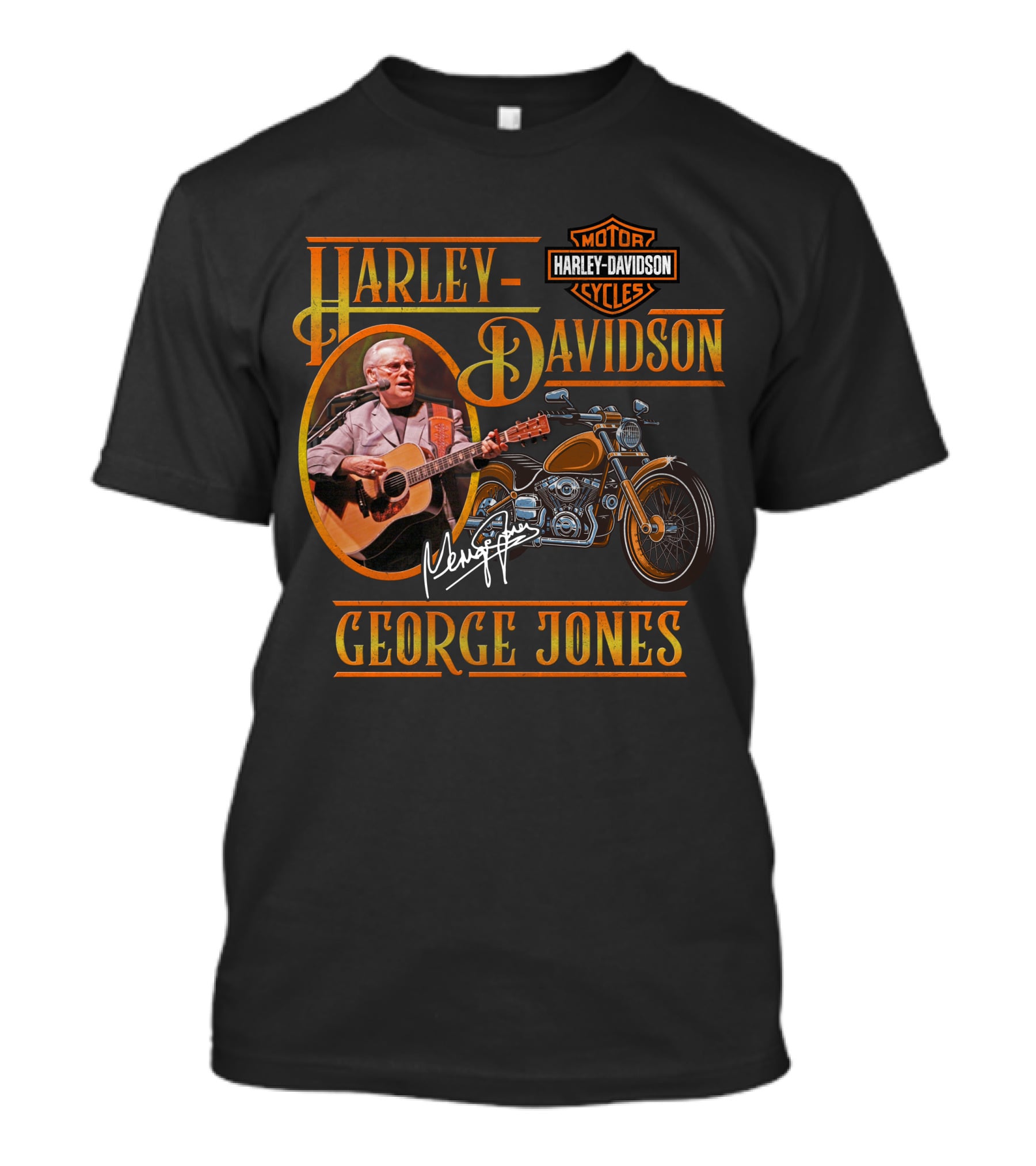 Harley Davidson George Jones Motorcycle Music T-Shirt