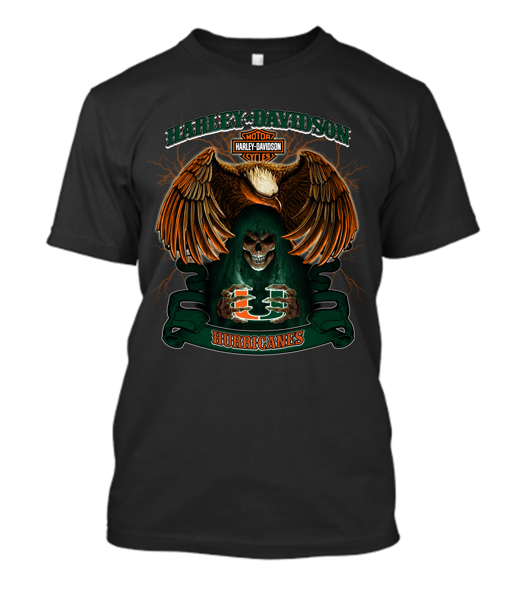 Harley Davidson Hurricanes Ncaa Miami T-Shirt