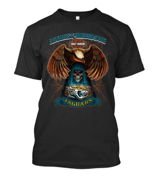 Harley Davidson Motor Cycles Eagles Jaguars T-Shirt