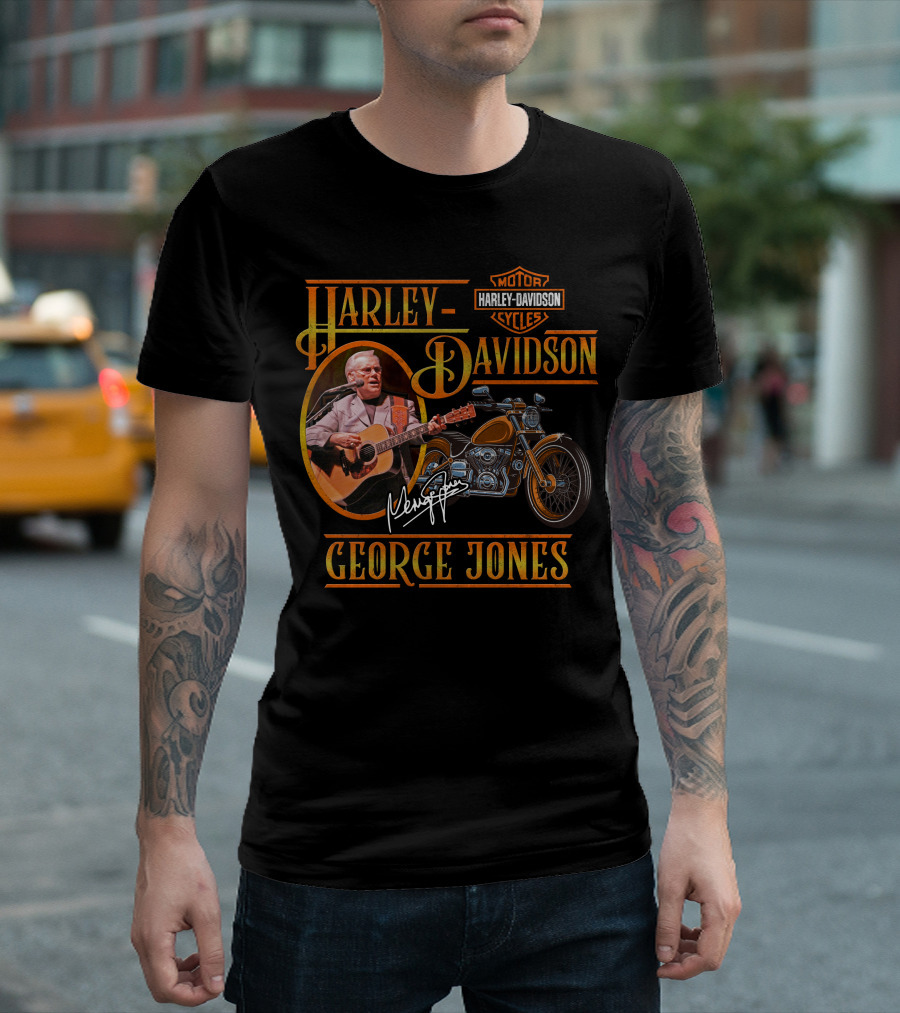 Harley Davidson Motorcycles George Jones Signature T-Shirt