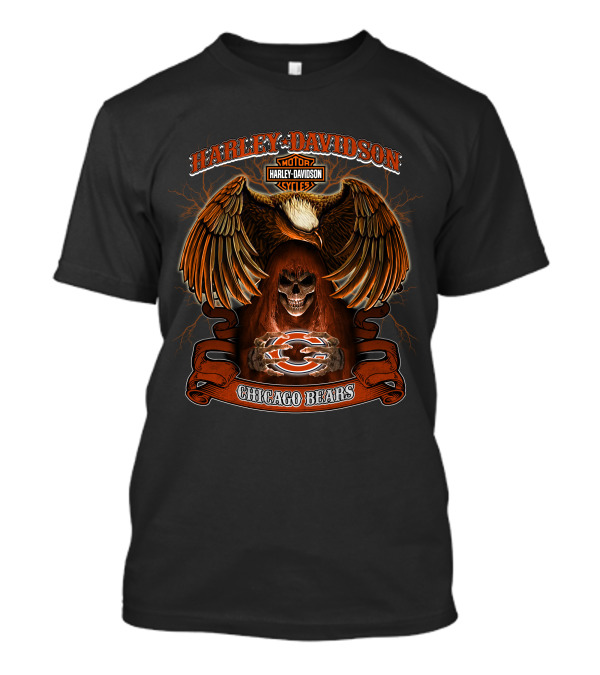 Harley Davidson Chicago Bears Nfl Motor Cycles Eagle T-Shirt