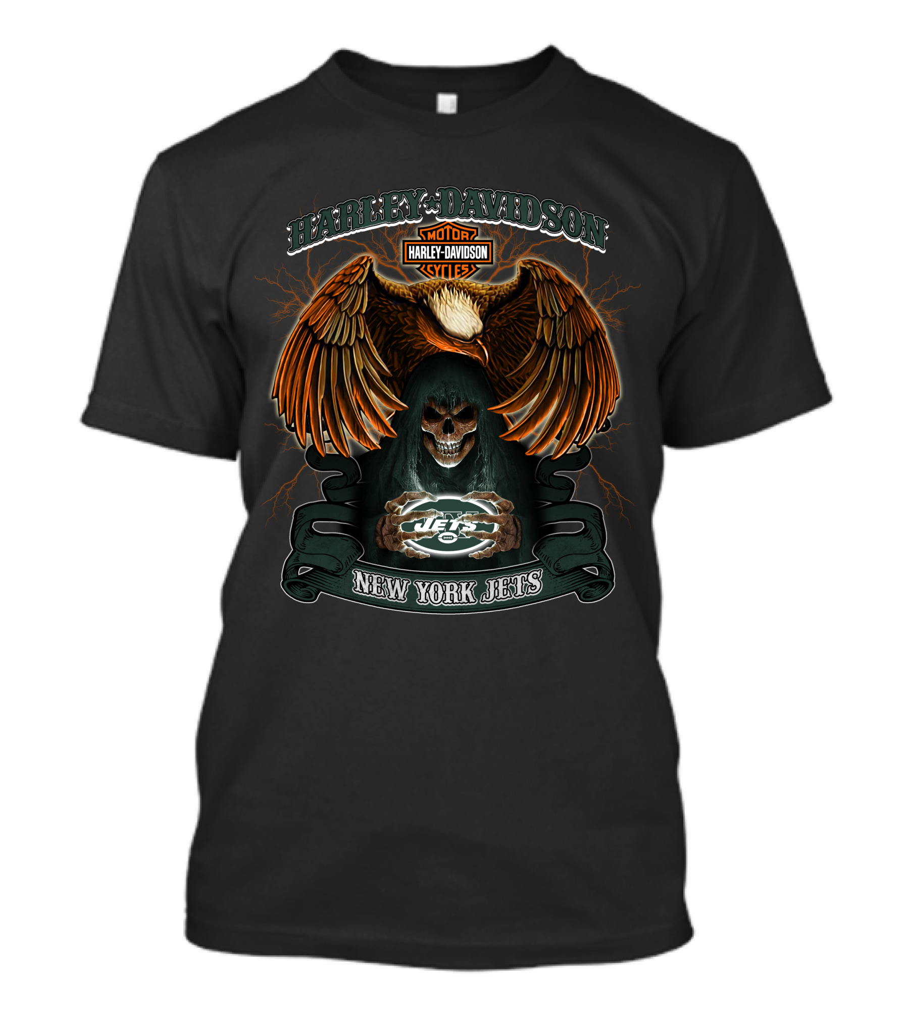 Harley Davidson Motorcycles New York Jets Nfl T-Shirt