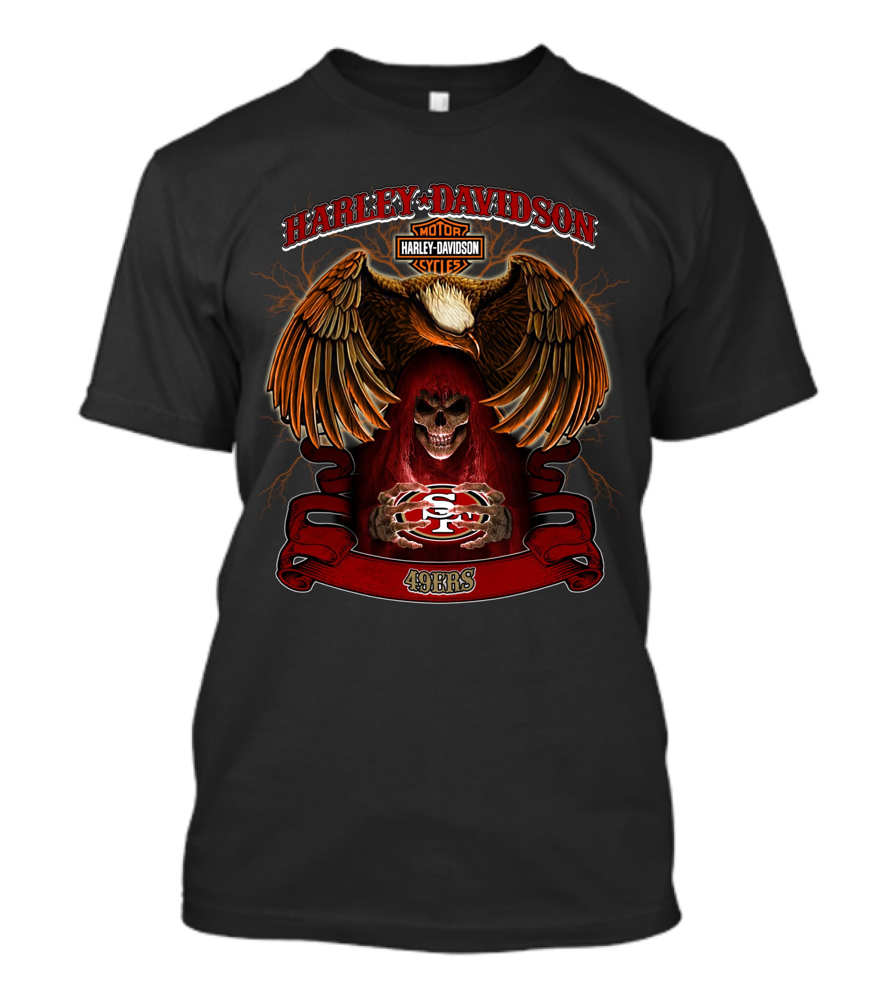 Harley Davidson Motorcycles San Francisco 49ers Nfl T-Shirt