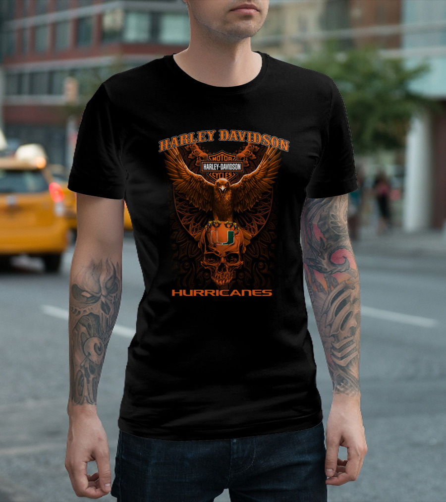 Harley Davidson Motorcycles Miami Hurricanes T-Shirt
