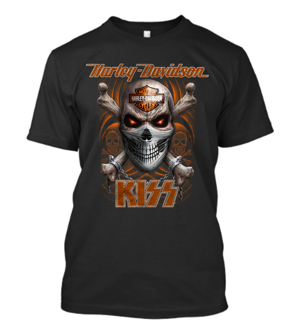 Harley Davidson Kiss Skull Motorcycles T-Shirt