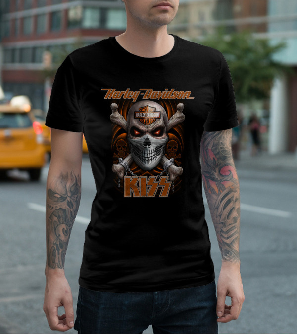 Harley Davidson Kiss Skull Motorcycles T-Shirt
