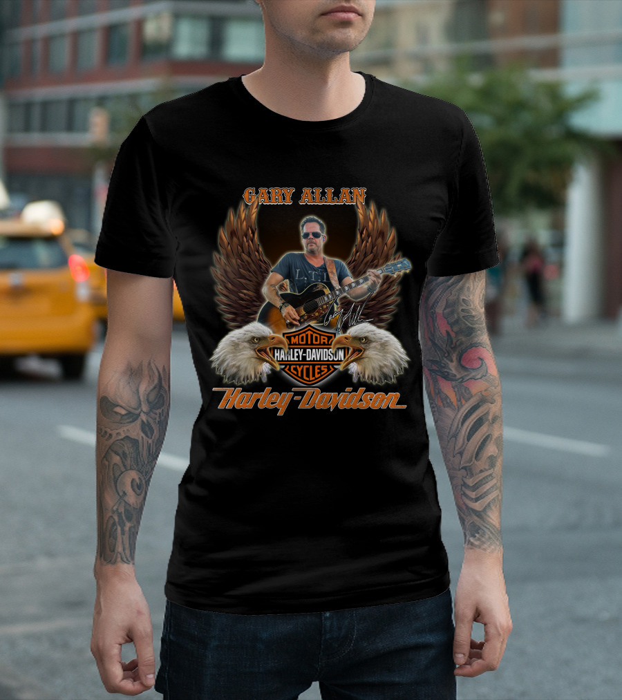 Gary Allan Harley Davidson Motor Cycles Vintage Eagles T-Shirt