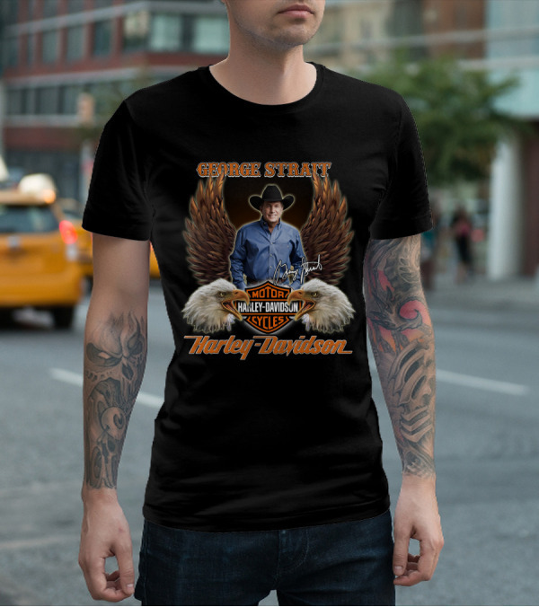 George Strait Harley Davidson Motorcycles Eagles T-Shirt