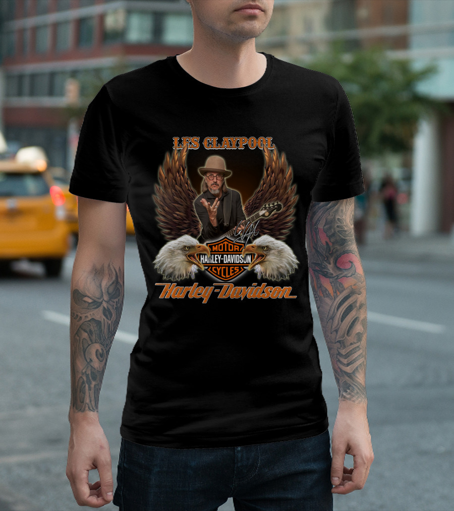 Les Claypool Harley Davidson Motorcycles Eagles T-Shirt