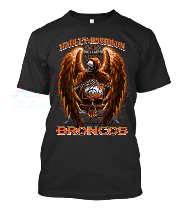 Harley Davidson Motorcycles Broncos Denver Nfl T-Shirt
