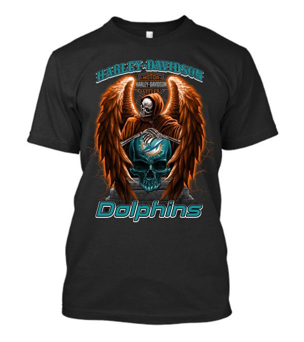 Harley Davidson Motor Styles Dolphins Miami Nfl T-Shirt