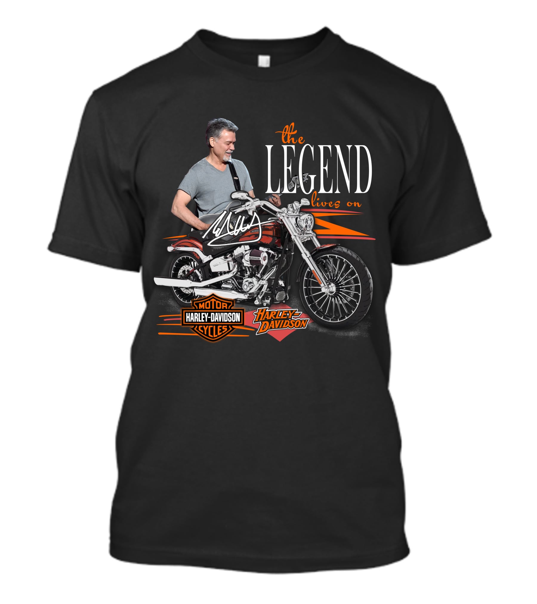 The Legend Lives On Eddie Van Halen Harley Davidson T-Shirt