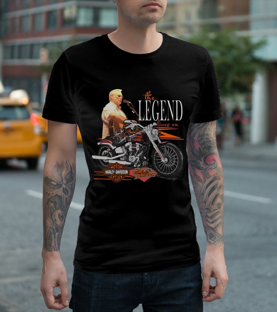 The Legend Lives On George Jones Harley Davidson Cycles T-Shirt