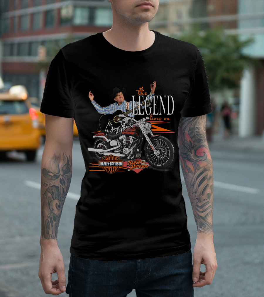 George Strait The Legend Lives On Harley Davidson Motorcycle T-Shirt