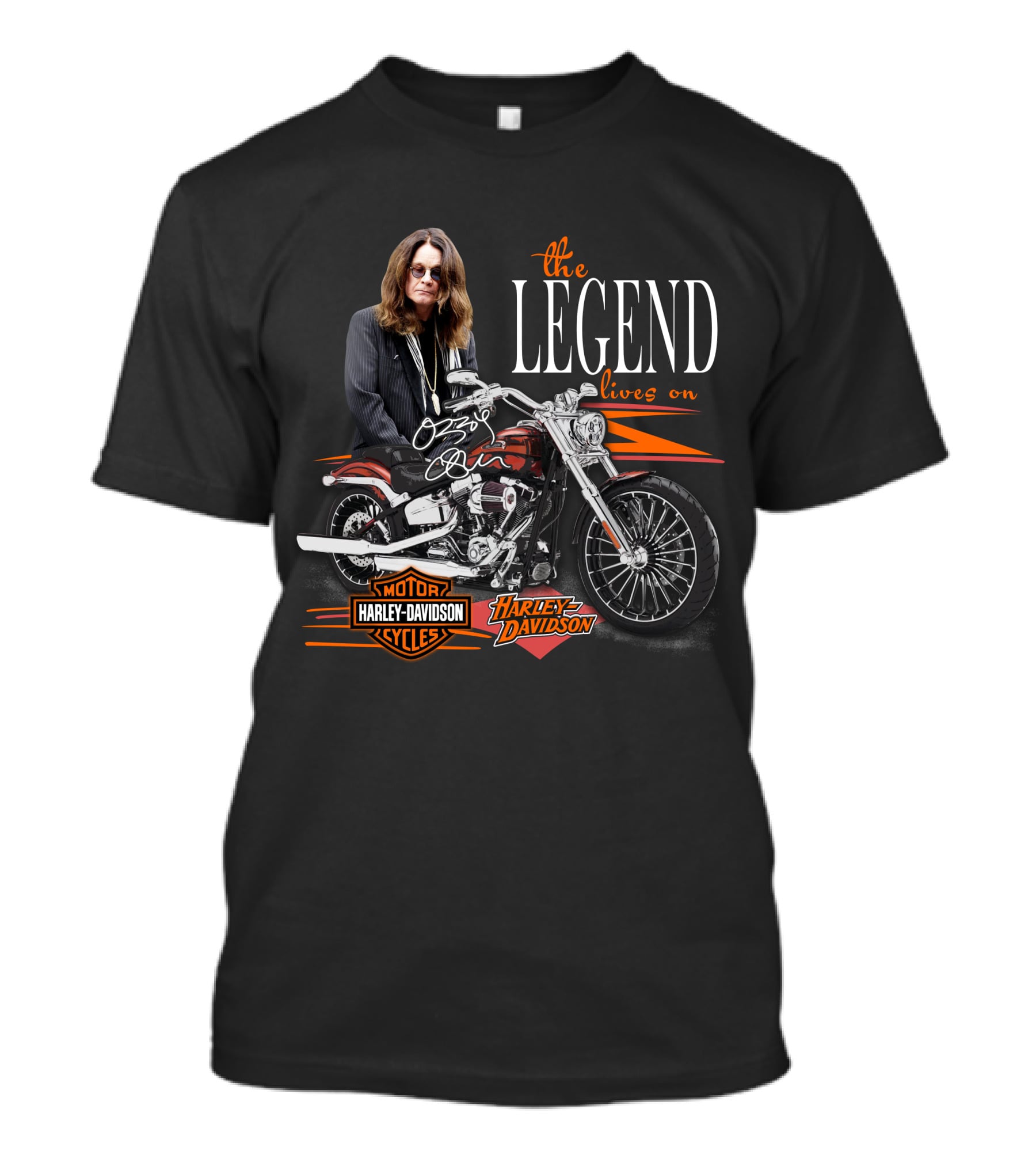 Ozzy Osbourne The Legend Lives On Harley Davidson Motorcycle T-Shirt
