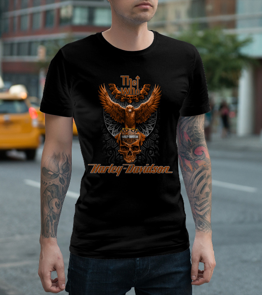 The Who Harley Davidson Motorcycles Eagle And Skull T-Shirt