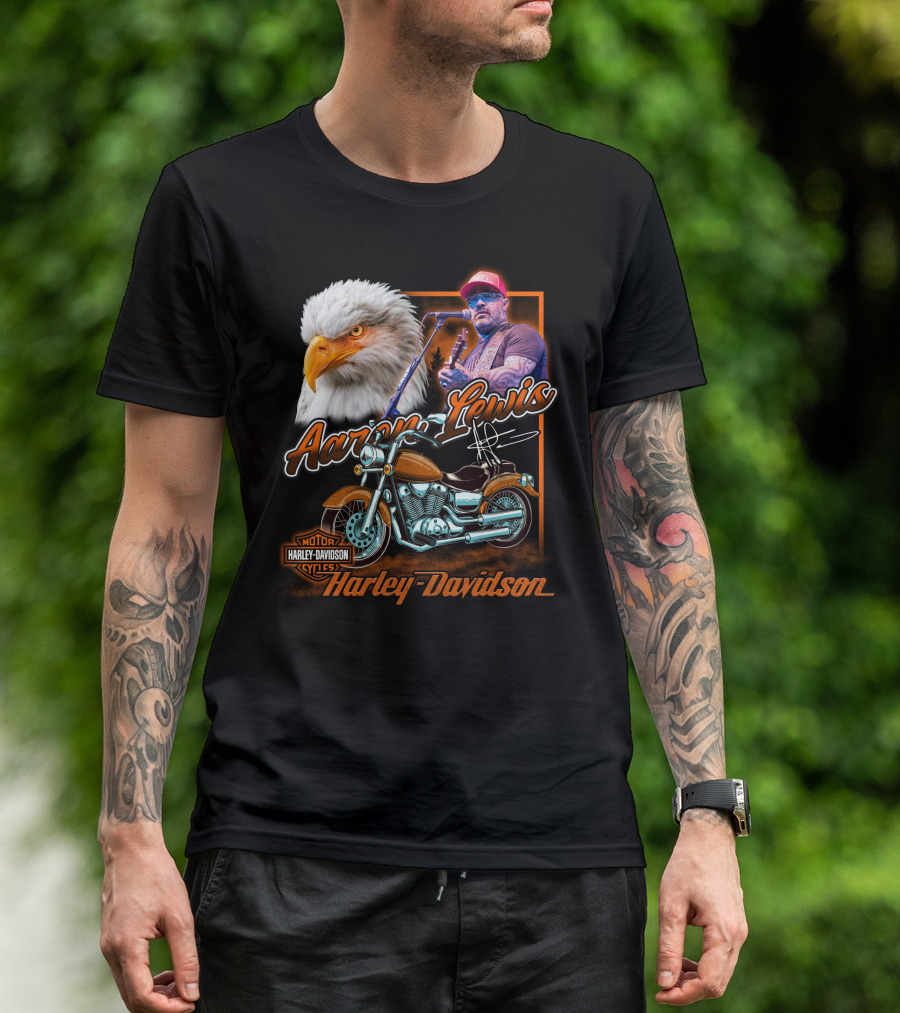 Aaron Lewis Harley Davidson Motorcycle Eagle T-Shirt