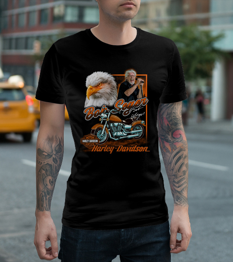 Bob Seger Harley Davidson Eagle And Motorcycle T-Shirt