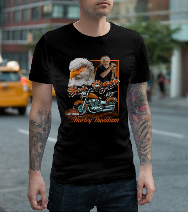 Bob Seger Harley Davidson Eagle And Motorcycle T-Shirt
