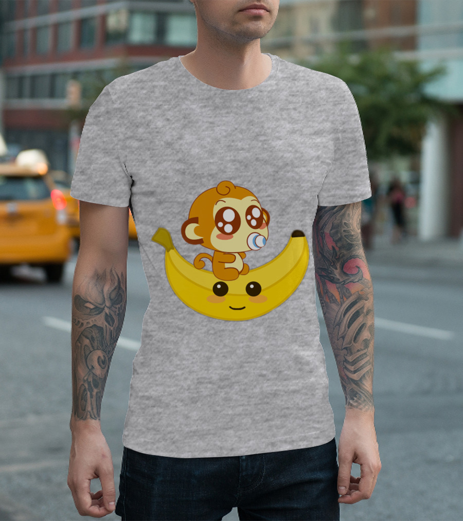 Monkey Baby Banana Kawaii T-Shirt