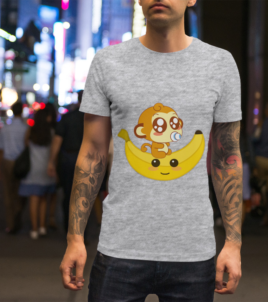 Monkey Baby Banana Kawaii T-Shirt