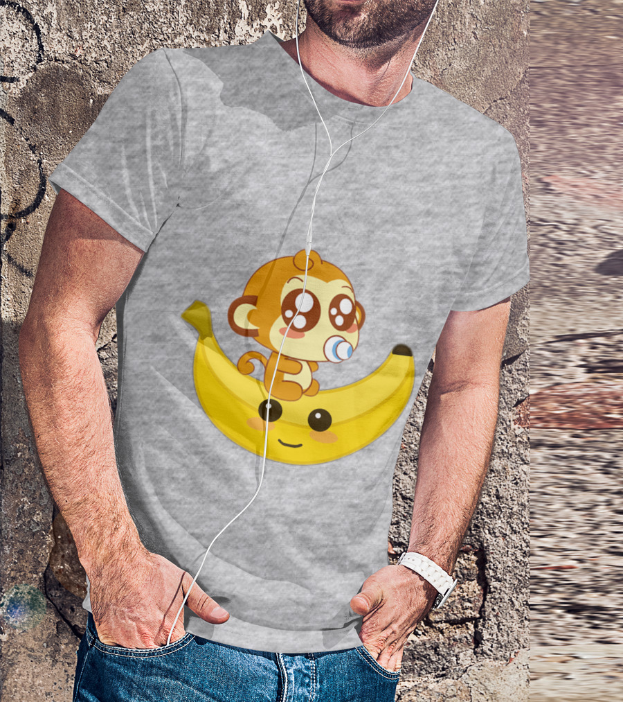 Monkey Baby Banana Kawaii T-Shirt