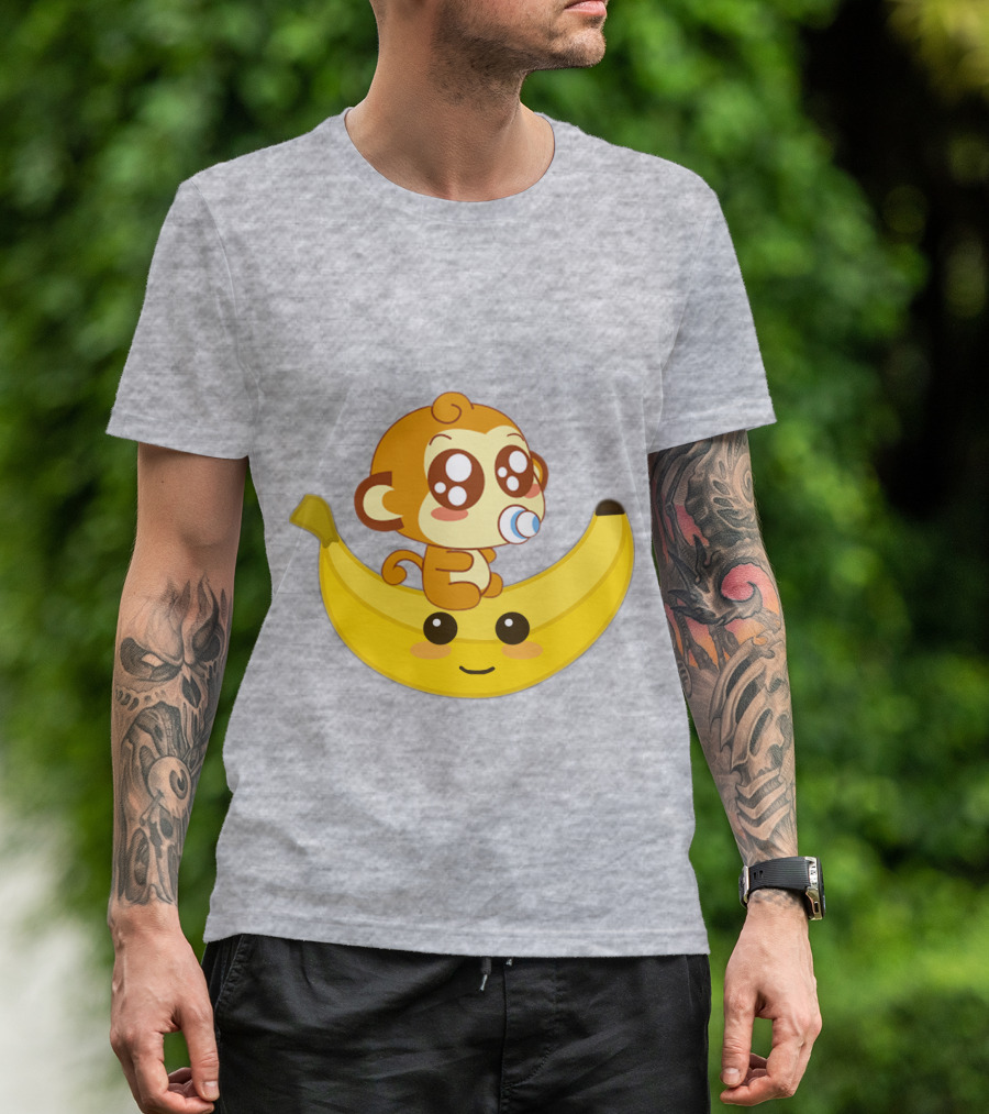 Monkey Baby Banana Kawaii T-Shirt