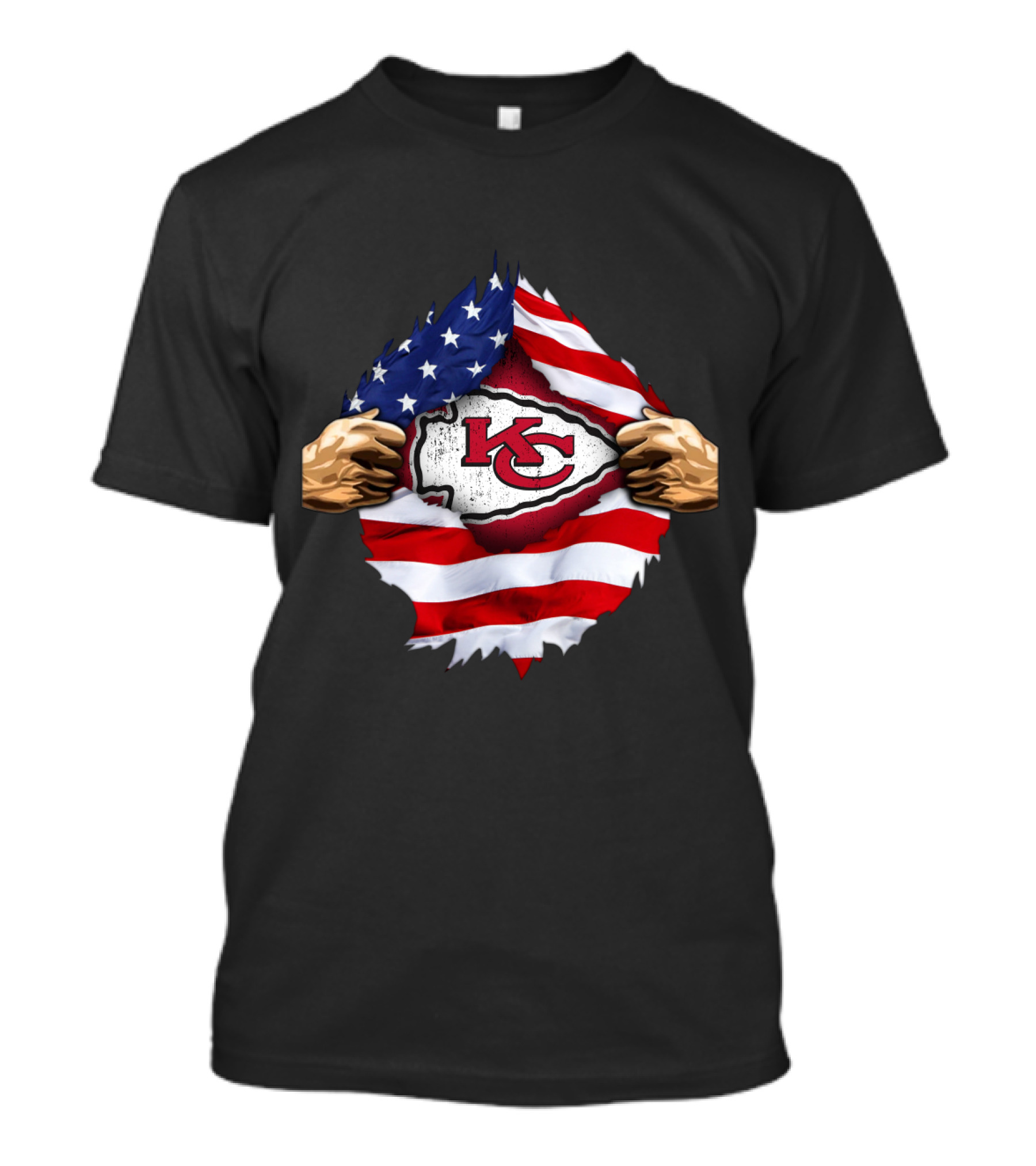 Kansas City Chiefs American Flag Emblem T-Shirt