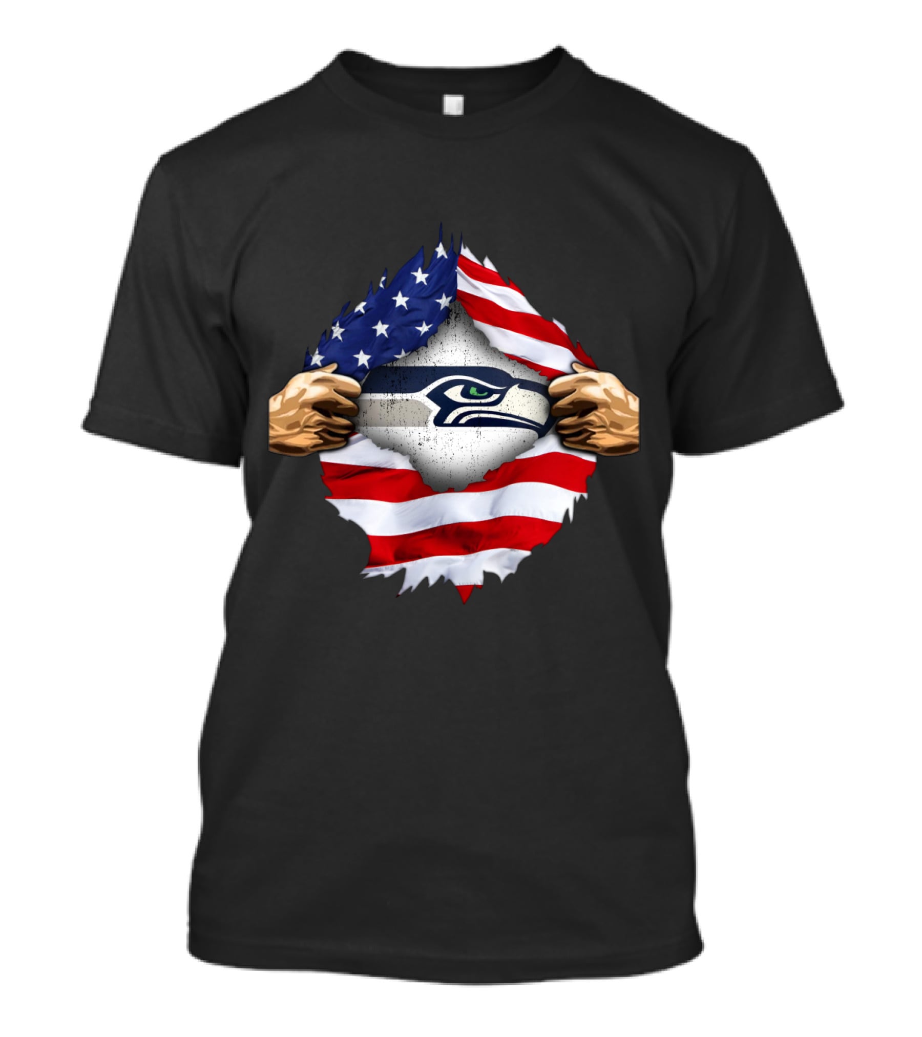 Seattle Seahawks American Flag Pride T-Shirt