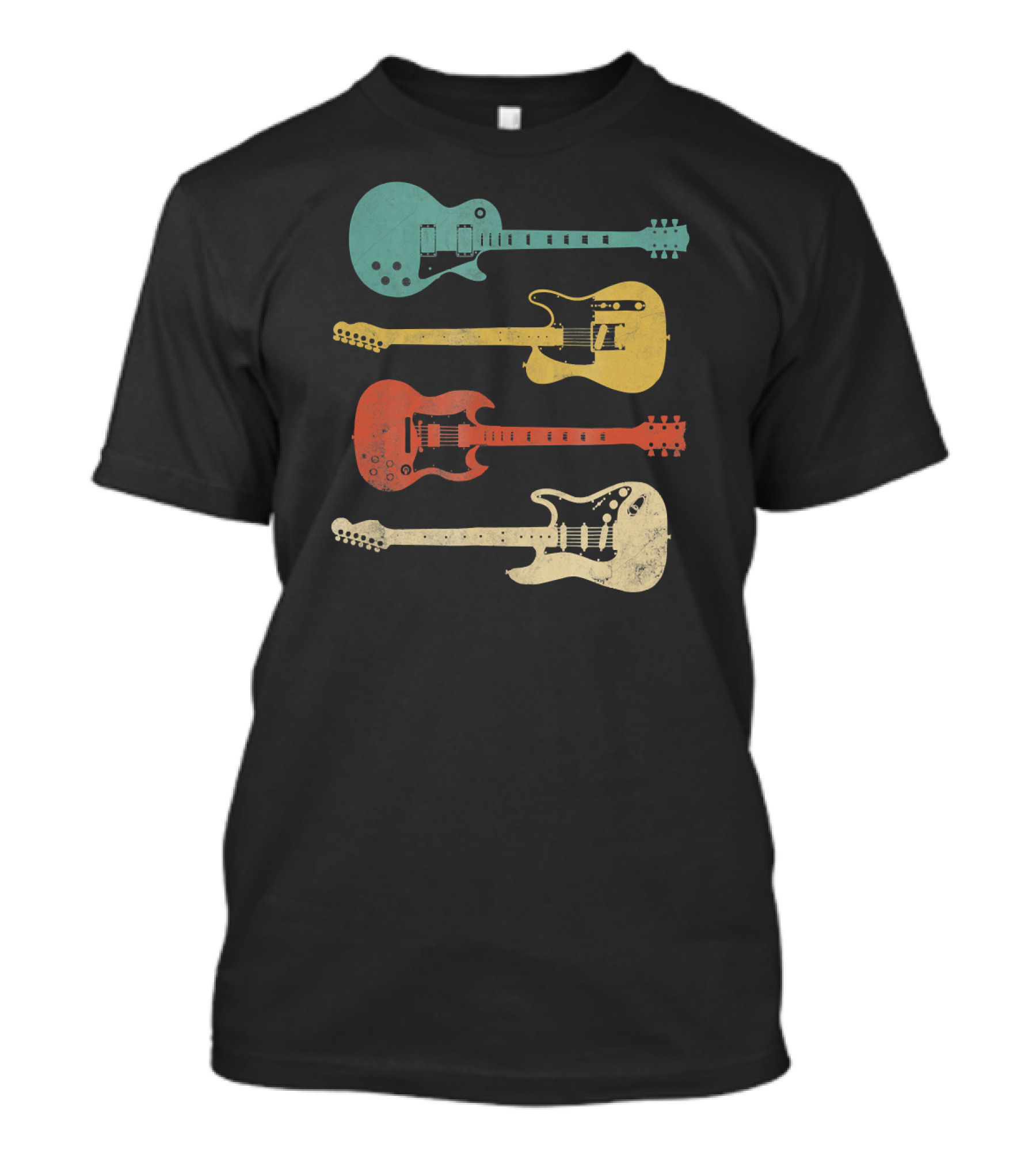 Vintage Electric Guitars Distressed Style Les Paul Telecaster SG Stratocaster Kids 165 T-Shirt