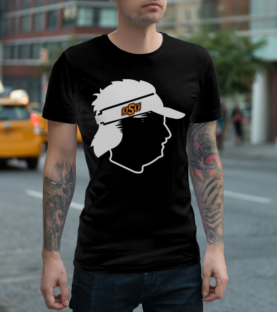 Mike Gundy Oklahoma State OSU Coach Silhouette Visor T-Shirt