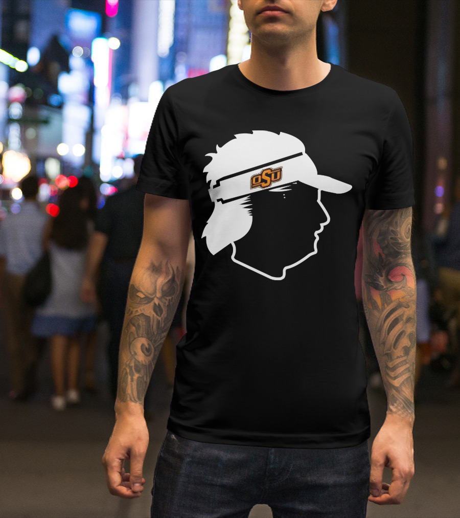 Mike Gundy Oklahoma State OSU Coach Silhouette Visor T-Shirt