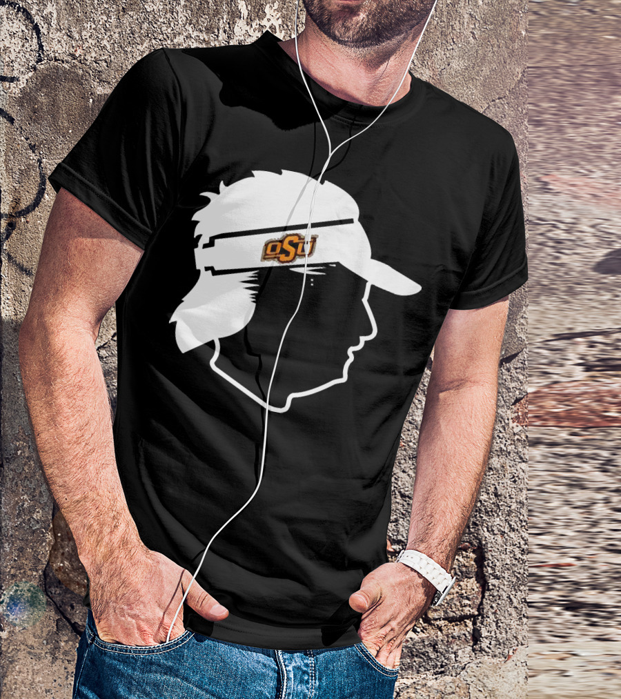 Mike Gundy Oklahoma State OSU Coach Silhouette Visor T-Shirt