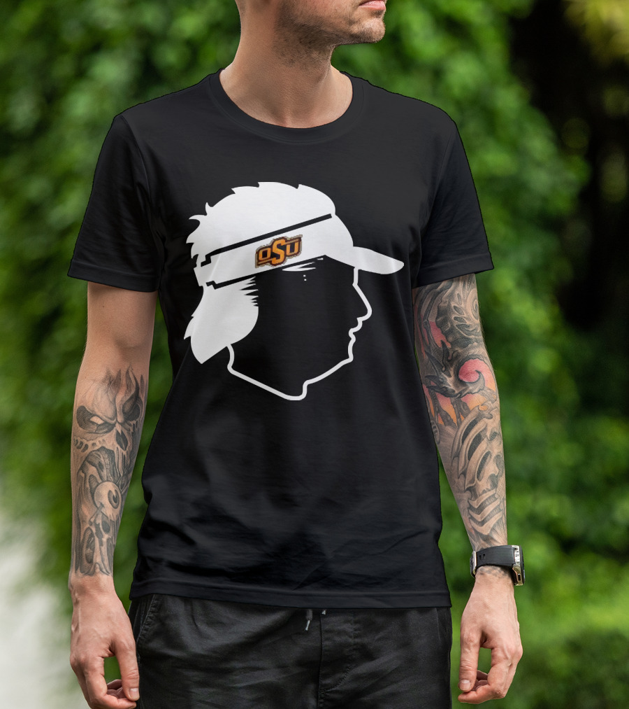 Mike Gundy Oklahoma State OSU Coach Silhouette Visor T-Shirt