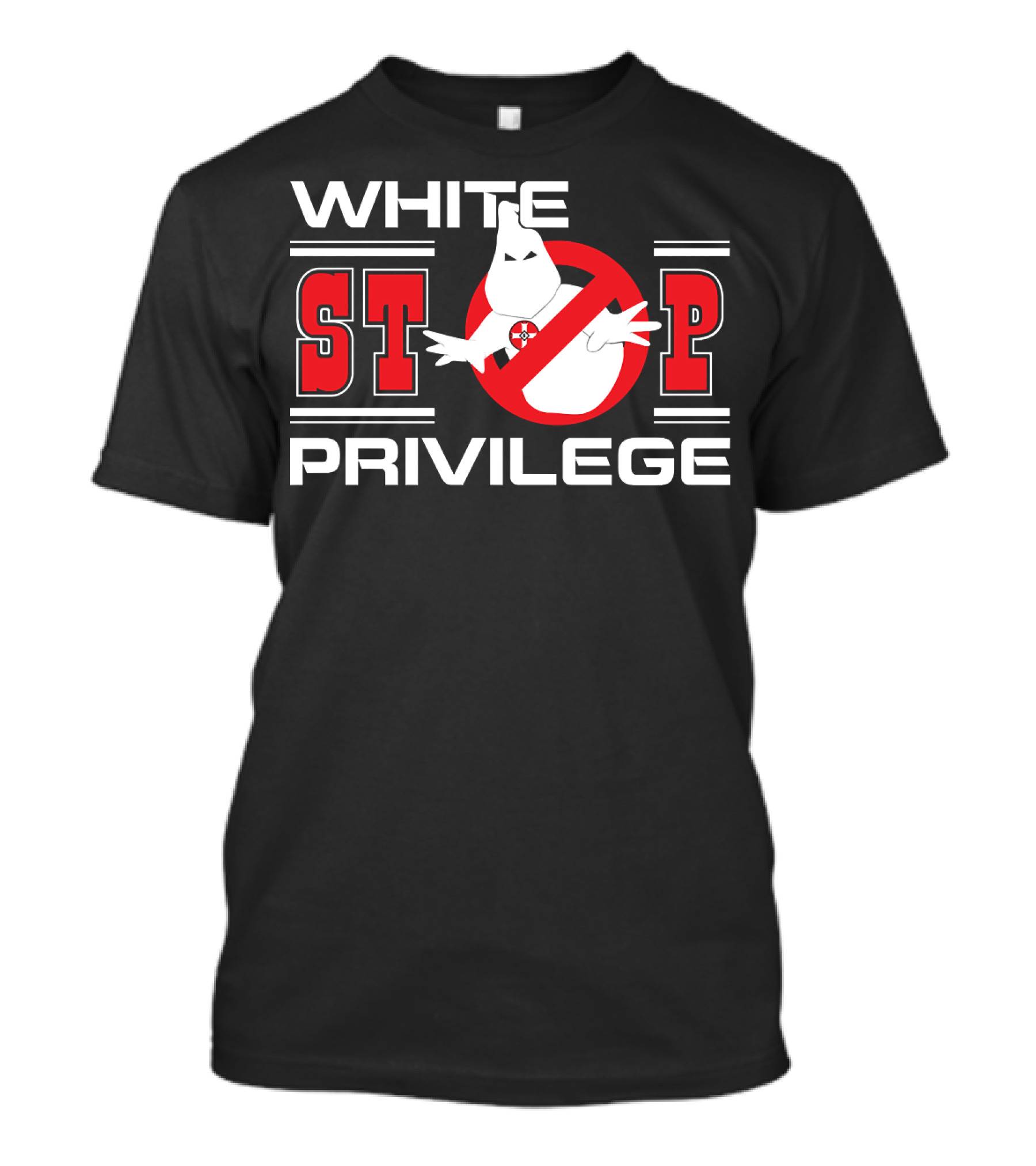 White Stop Privilege Ghostbusters T-Shirt