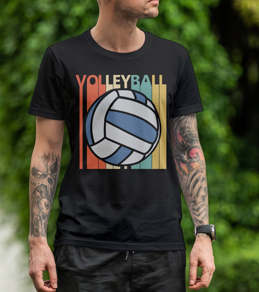 Vintage Volleyball Retro Stripes T-Shirt