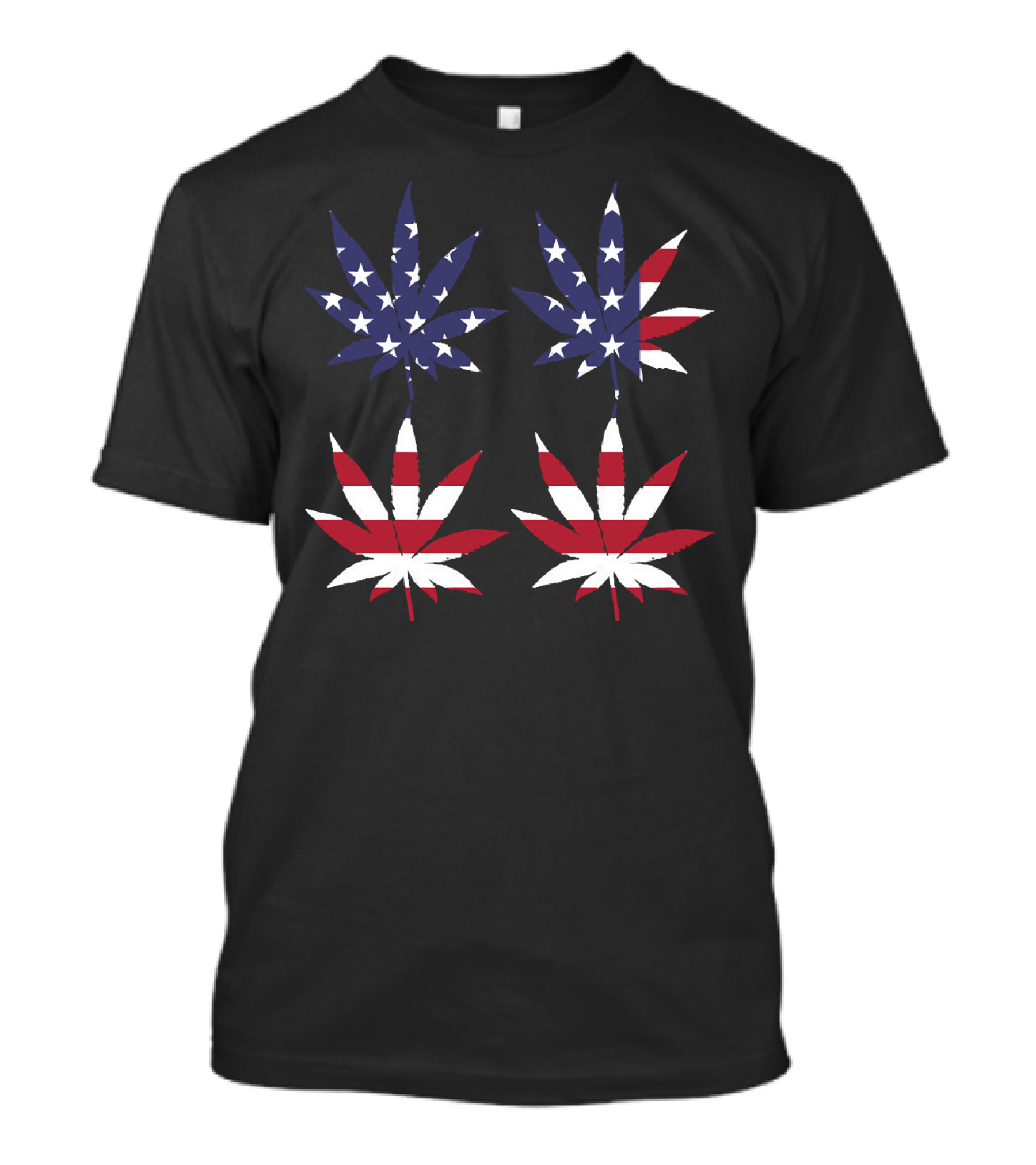 American Flag Cannabis Leaves T-Shirt