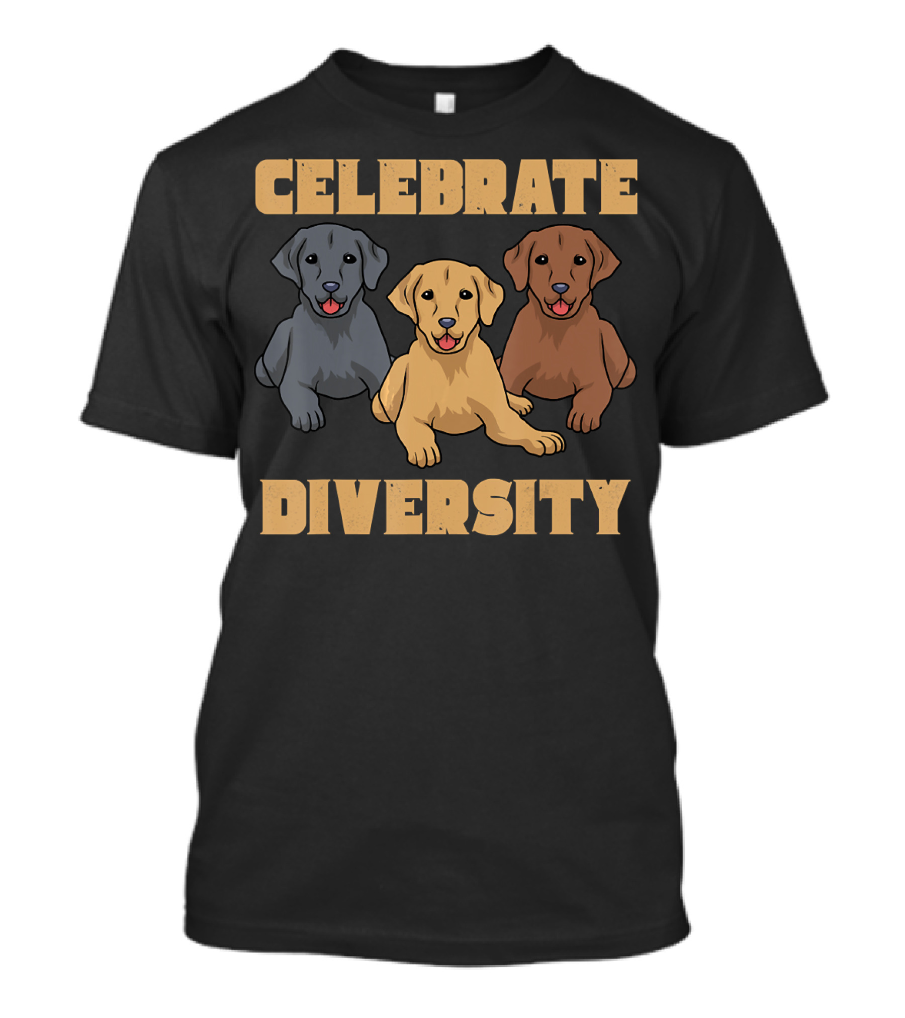 Celebrate Diversity Labrador Retriever Lab Dog Lover 128 Puppies T-Shirt