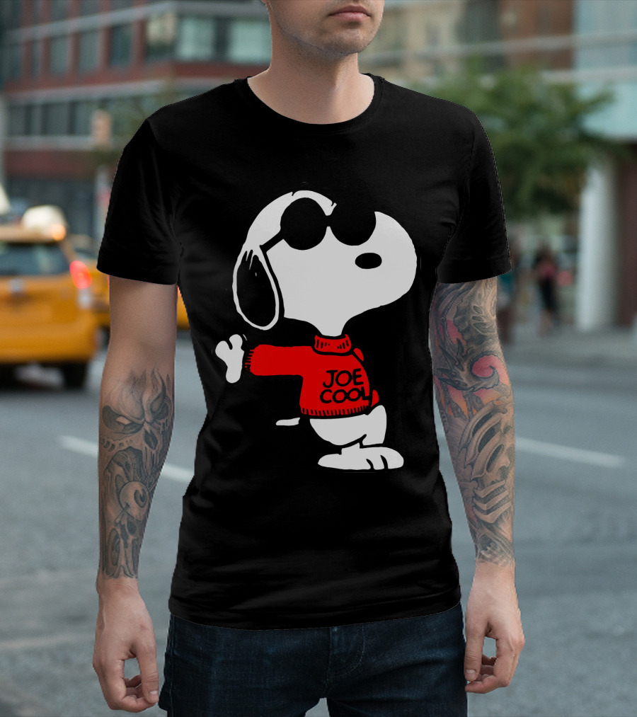 Joe Cool Snoopy In Red Sweater With Sunglasses 108 T-Shirt