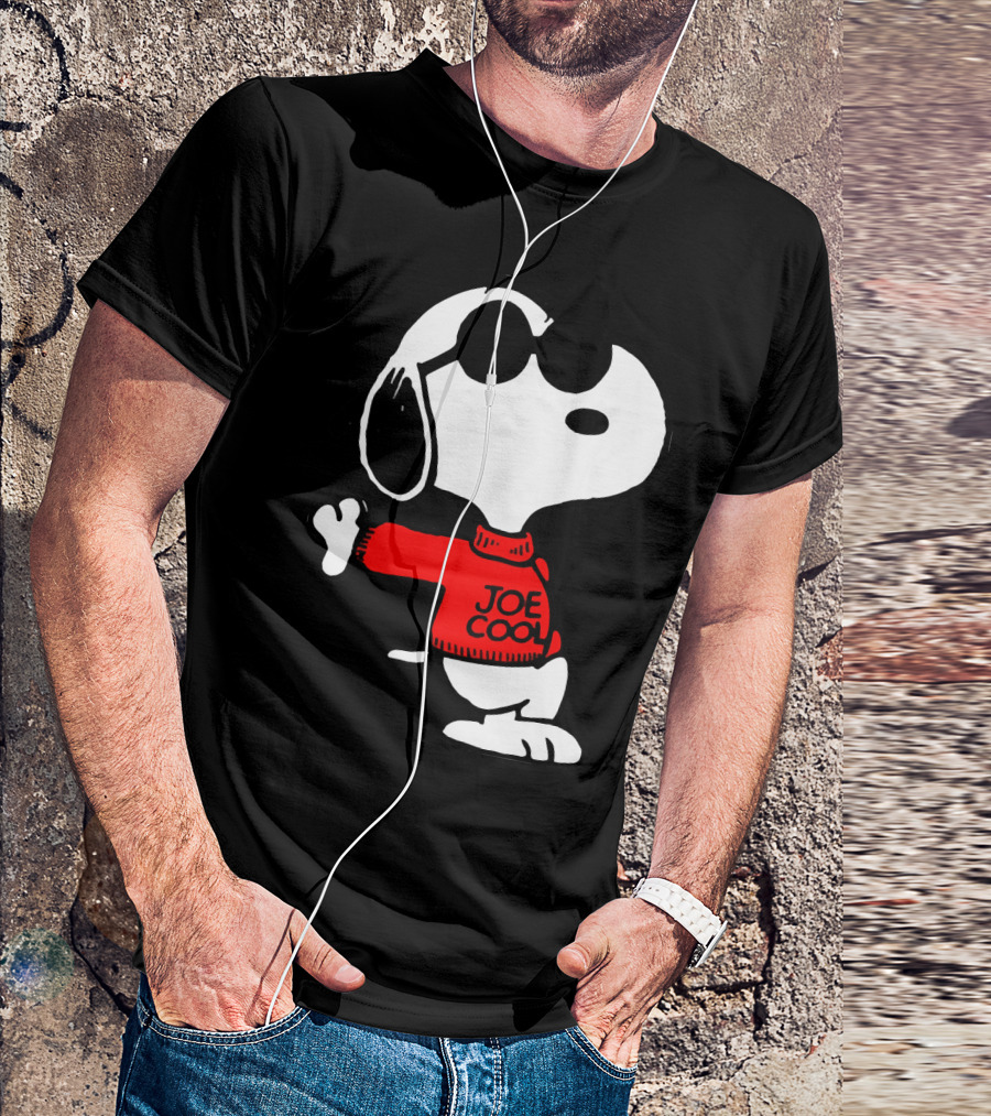 Joe Cool Snoopy In Red Sweater With Sunglasses 108 T-Shirt