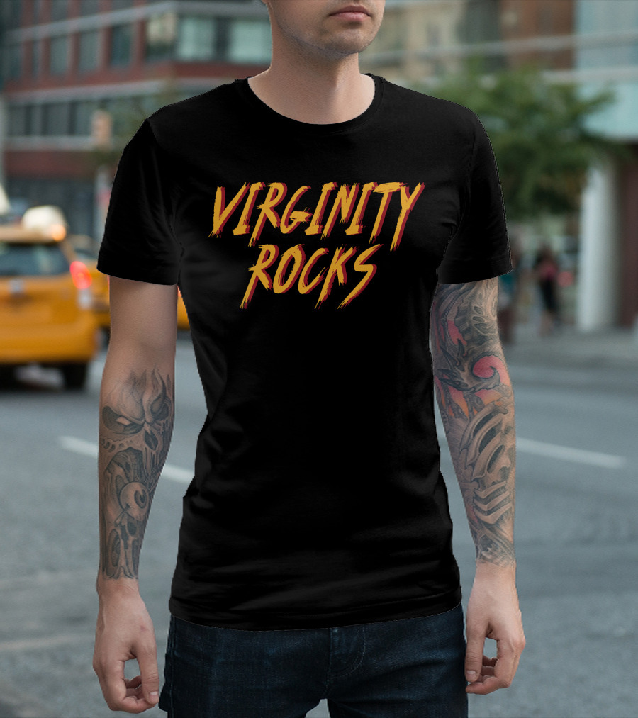 Virginity Rocks Bold Fun Rock T-Shirt