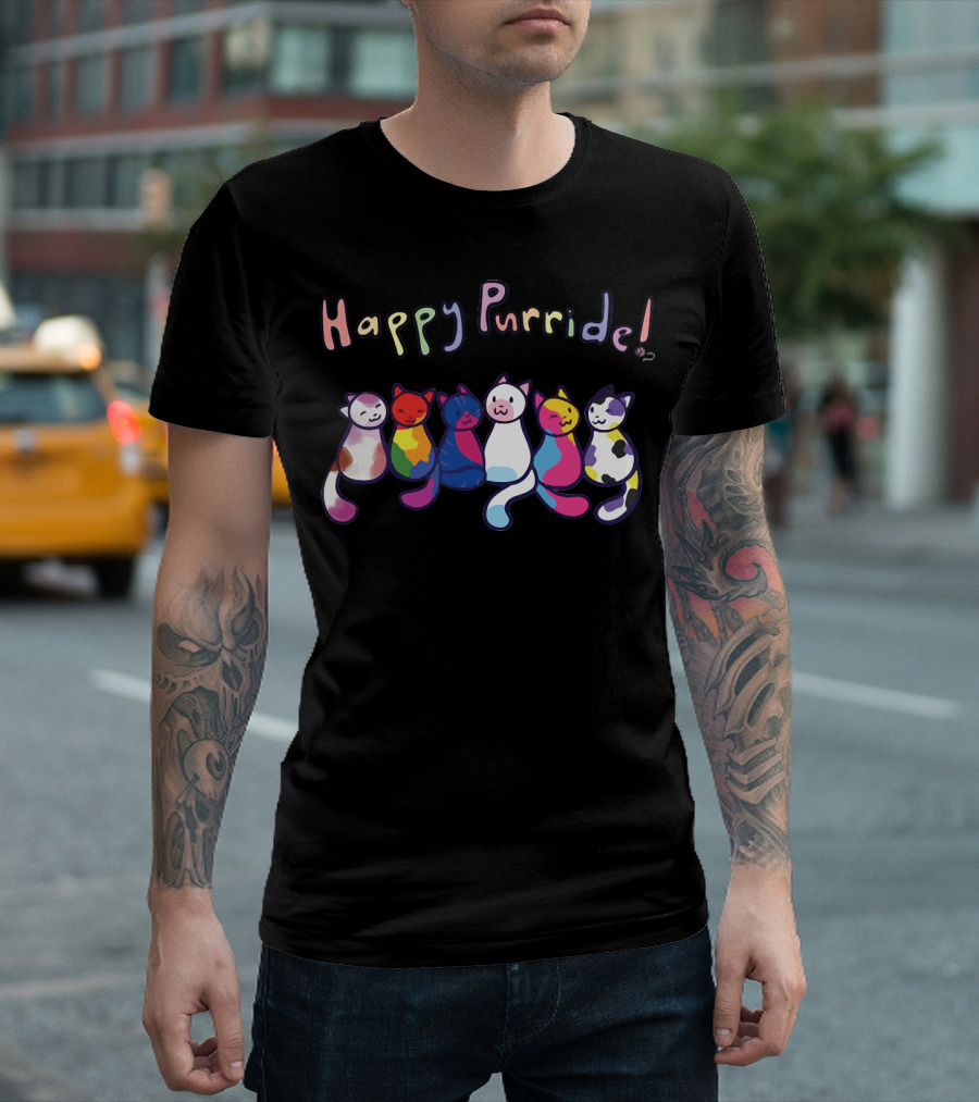 Happy Purride Colorful Cats T-Shirt